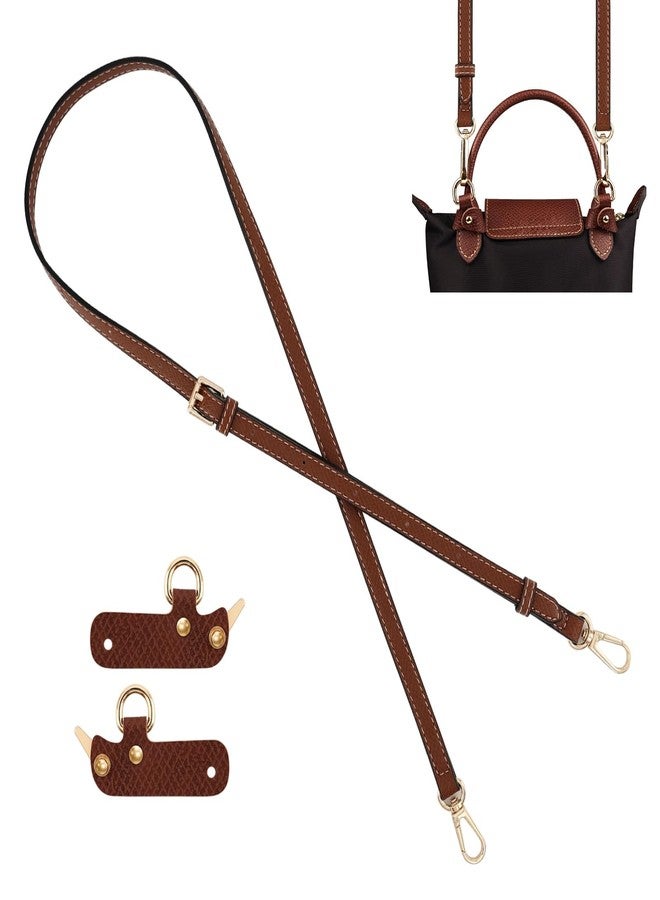 Fovege Strap Kit For Longchamp Mini Bag, Crossbody Strap, Handbag Replacement For Le Pliage Small Pouch, Shoulder Strap (Brown) - Image 1